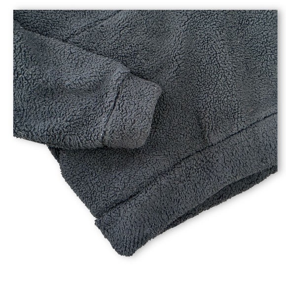 ROXY Black Sherpa Fleece Hoodie Pullover Snap Neck Cozy Womens Small - Picture 6 of 9